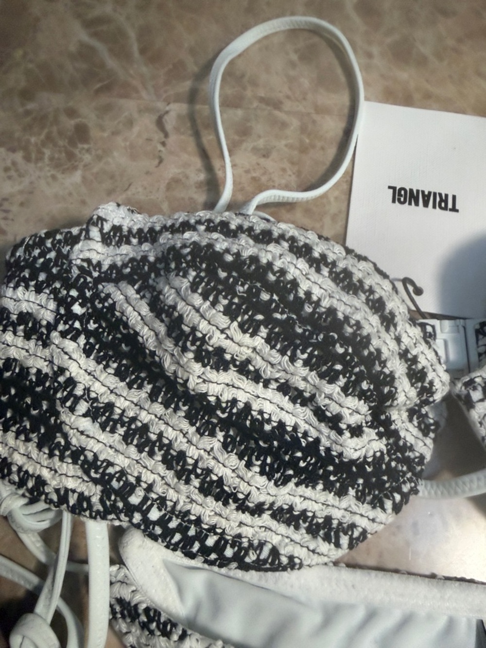 triangl swimwear Black and White Striped Bikini Set - Picture 3 of 9